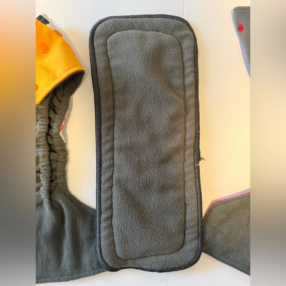 Baby BAMBOO Dinosaur and Red cloth Diaper Set
